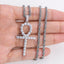 Created Diamond Cross Hip Hop Rope Chain Pendant Necklace 23.62''