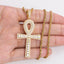 Hip Hop Charm Cross Created Diamond Pendant Necklace 23.62''
