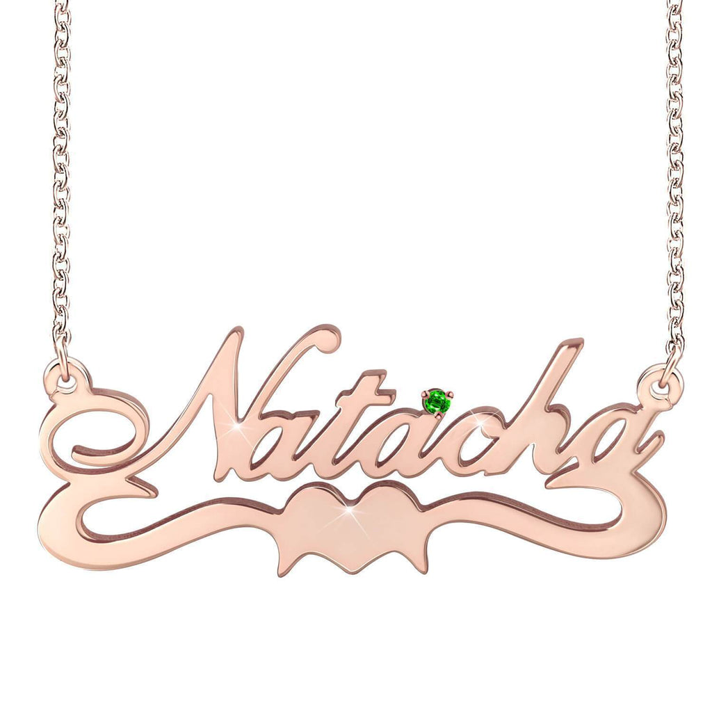 Custom Name Necklace 18K Gold Plated Nameplate Sterling Silver