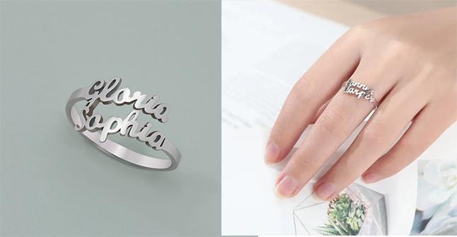 Personalized 2-Row Name Ring