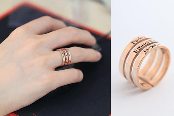 Personalized Three Name Ring