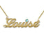 925 Sterling Silver Personalized Name Necklace With Birthstone