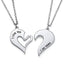 Sterling Silver couple Heart Necklace Custom Name Pendants