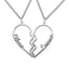 Sterling Silver Broken Heart Name Necklace for Couples