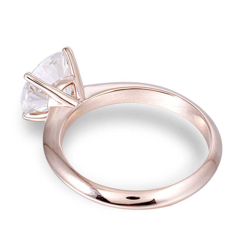 14K/18K Gold Round Cut Moissanite Diamond Soltaire Ring