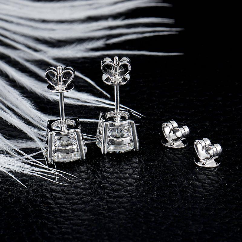 14K/18K Gold Round Cut 1.2ct Moissanite Diamond Classic Stud Earrings