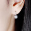 14K/18K Gold Cushion Cut 6x6mm Moissanite Diamond Drop Hook Earrings