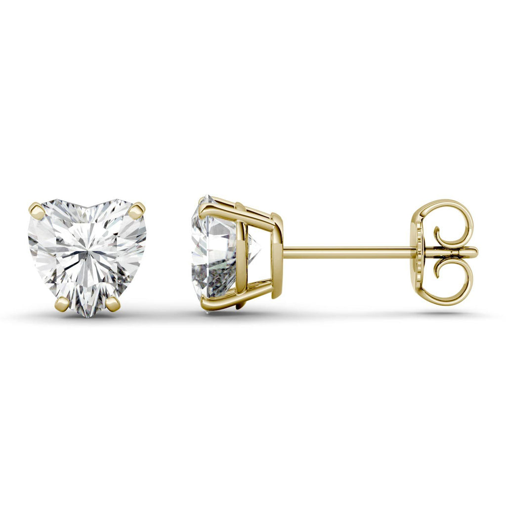 925 Sterling Sliver/14K/18K Gold 6.5mm Heart Shaped Moissanite Diamond Stud Earrings