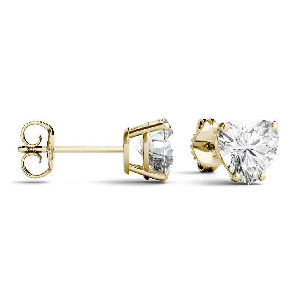 925 Sterling Sliver/14K/18K Gold 6.5mm Heart Shaped Moissanite Diamond Stud Earrings