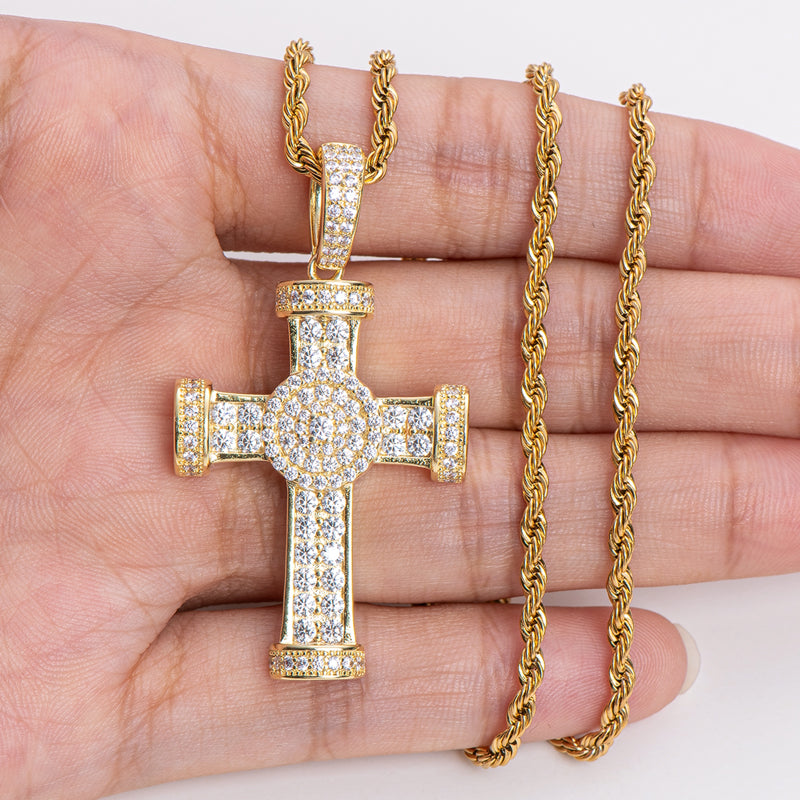 Personalized Cross Hip Hop Long Chain Cool Pendant Necklace 23.62''