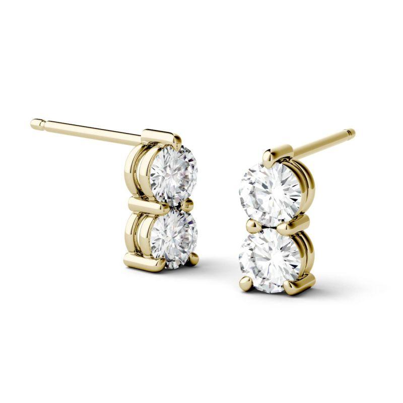 925 Sterling Sliver/14K/18K Gold 4mm Round Moissanite Diamond Drop Earrings