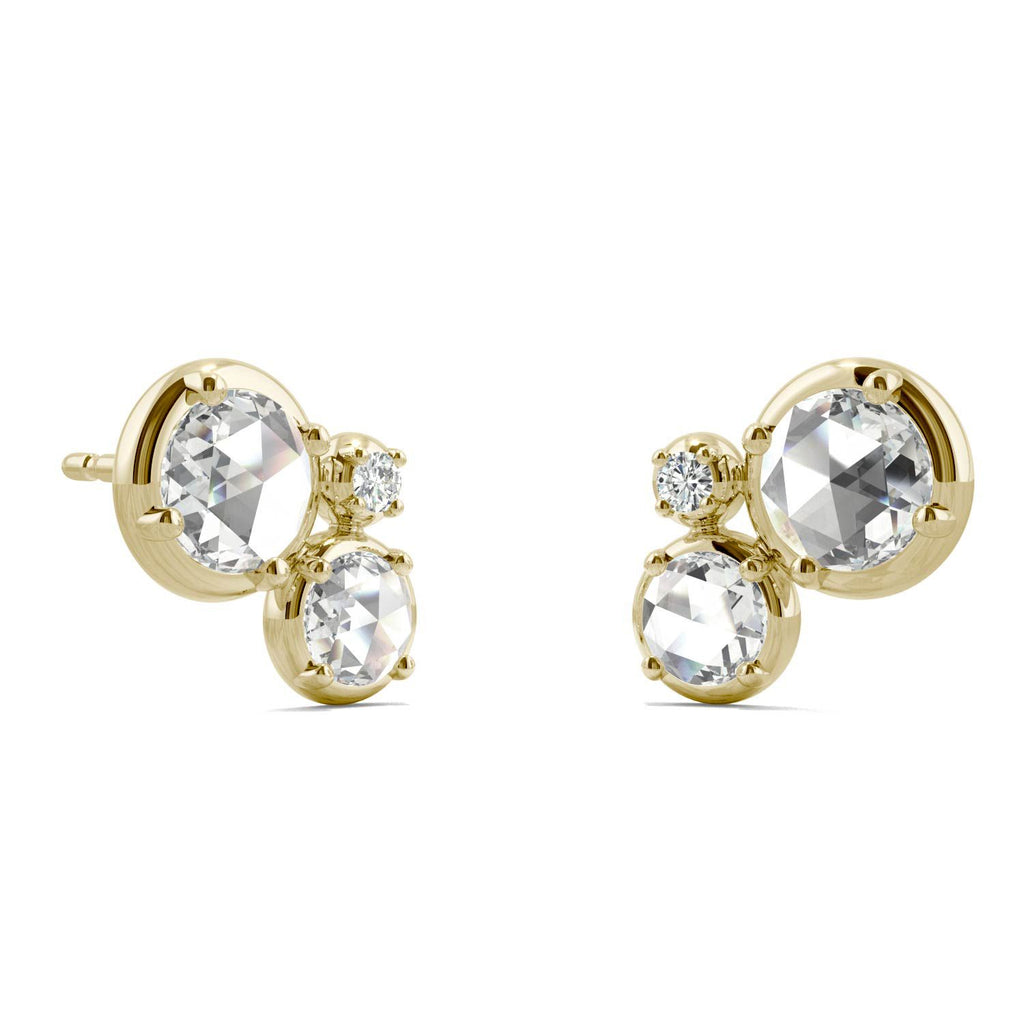 925 Sterling Sliver/14K/18K Gold Round 0.456CTW Moissanite Diamond Stud Earrings