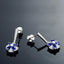 Four Clover Created Sapphire Drop Ear Dangle Earring