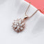 Rose Gold Flower Design Created White Diamond Pendant Necklace