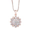 Rose Gold Flower Design Created White Diamond Pendant Necklace