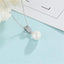 Classic Pearl Created White Diamond Pendant Necklace