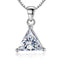 Trillion Cut Created White Diamond Pendant Necklace