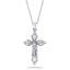 Christian Cross Created Diamond 925 Sterling Silver Unisex Pendant Necklace