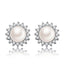 Halo White Pearl Stud Earrings