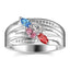 Personalized Birthstone Promise Ring with Engraving Silver