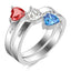Three Heart Birthstone Promise Ring with Engraving Silver