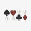 Black & Red Created Diamond Poker Knight Stud Earrings