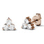 925 Sliver/14K/18K Gold 2.0mm Round Moissanite Diamond Trio Stud Earrings