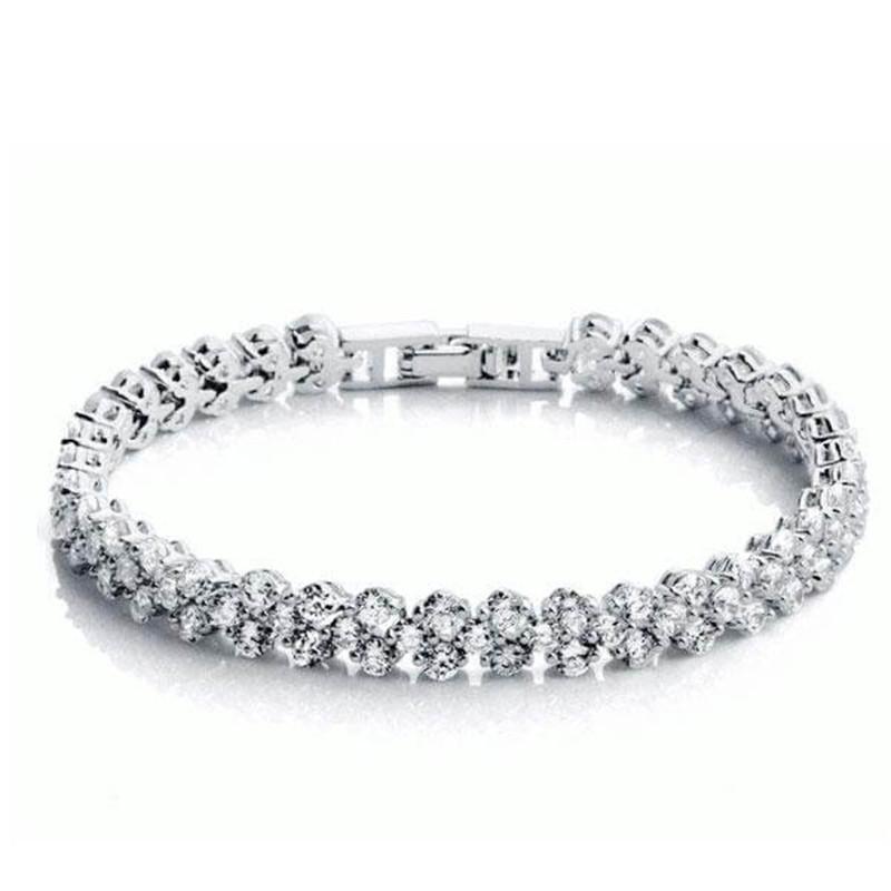 Round Cut Created White Diamond Tennis Bracelet