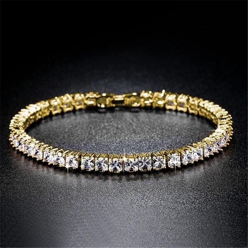 Golden Princess Created White Diamond Tennis Bracelet