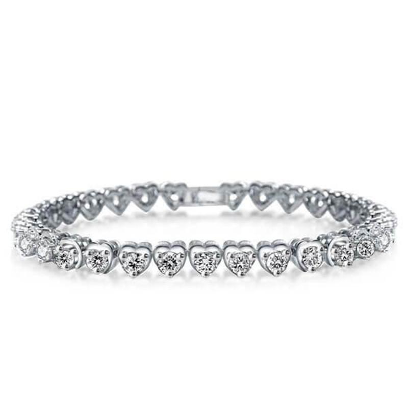 Tennis Sweet Heart Design Created White Diamond Bracelet