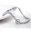 Halo Oval Created White Diamond Tennis Bracelet
