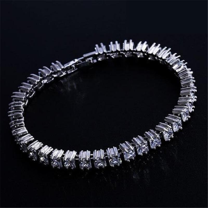 Princess Cut Created White Diamond Tennis Bracelet