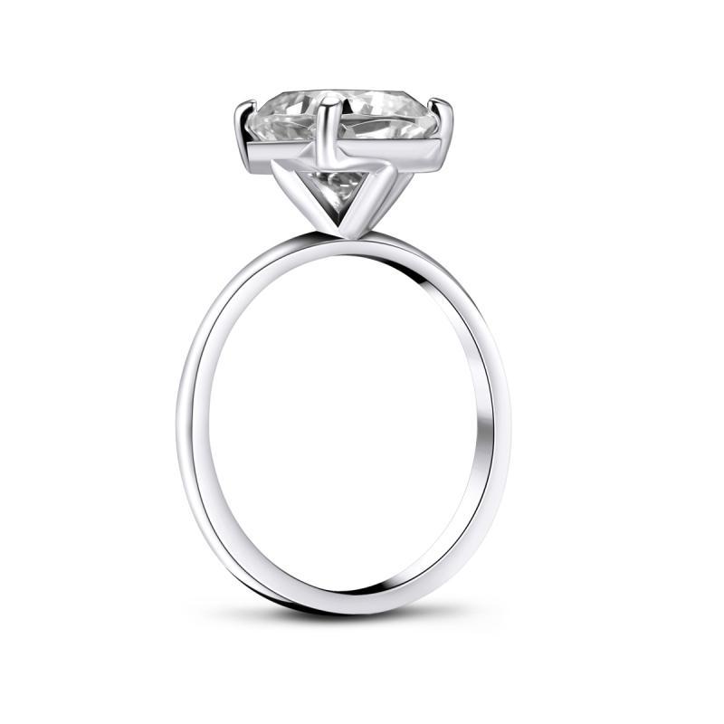 Classic 4 Prong Cushion Created White Diamond Solitaire Ring