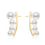 18K Natural Freshwater White Four Pearl Drop Earrings