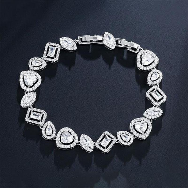 Special Design Halo Heart & Marquise Cut Created Diamond Bracelet