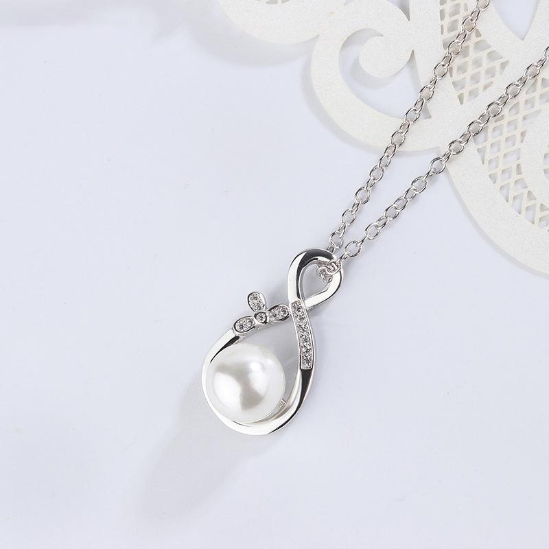 Sterling Silver White Pearl Pendant Necklace