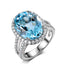 Oval Blue Topaz Gemstone Ring