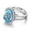 Oval Blue Topaz Gemstone Ring