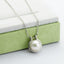 Classic Sterling Silver Freshwater White 9mm Pearl Pendant Necklace for Women