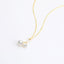 18k Natural Two Freshwater White Pearl Necklace Cherry Shaped Pendant