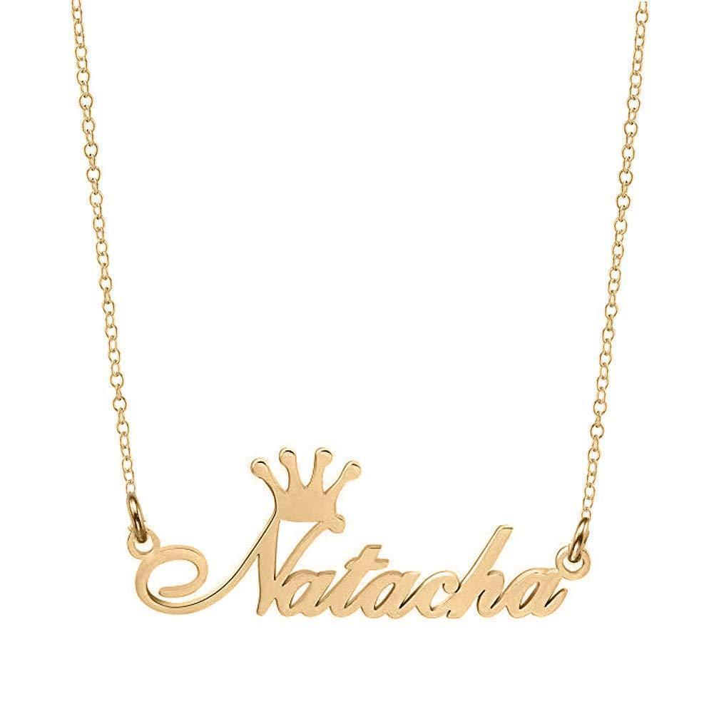 Crown Name Necklace for Women 18K Gold Planting Jewelry