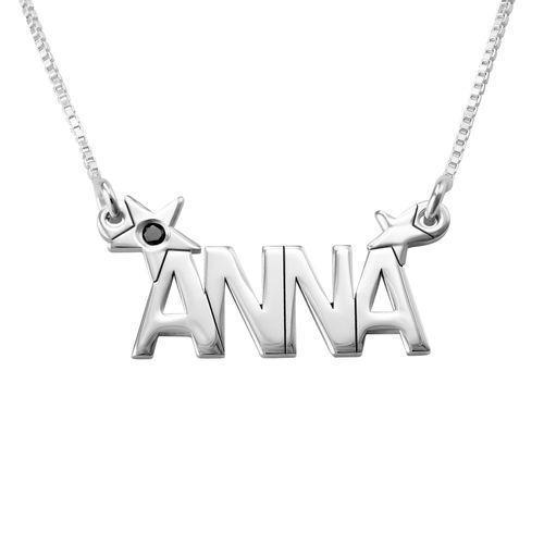 Personalized Star 18K Gold Planted Engraved Name Necklace for Women