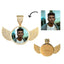 Iced AngeL Wings Photo Pendant in Gold