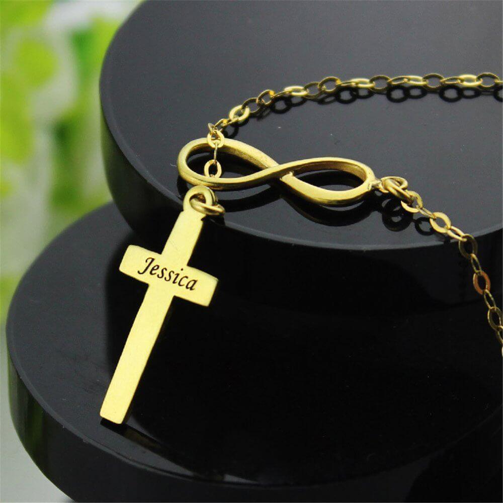 Gold infinity cross necklace – Oro Trim