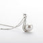 Dainty Sterling Silver Freshwater White 10mm Pearl Pendant Necklace for Women