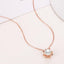 18K Rose Gold Diamond Freshwater Pearl Flower Pendant Necklace with Diamond