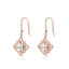 18K Rose Gold Real Diamond Akoya Pearl Flower Hook Earring