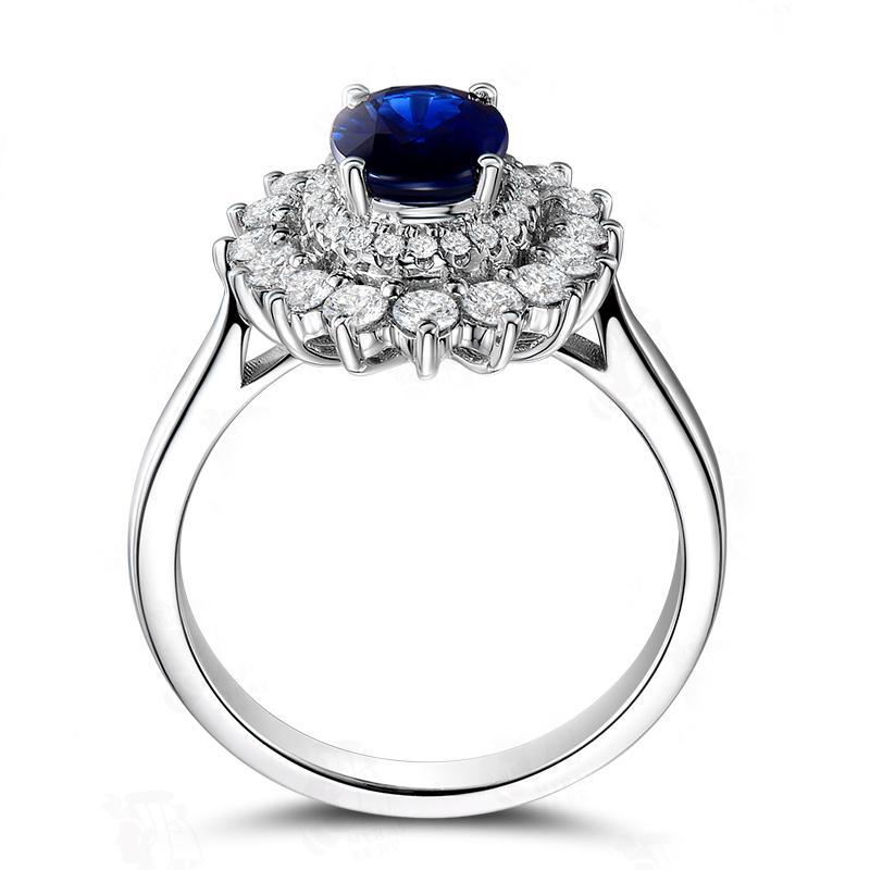 luxury Oval Cut Created Diamond Halo Rings