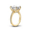 Yellow Gold 6 Carat Cushion Cut Created Diamond Solitaire Wedding Engagement Ring 925 Sterling Silver