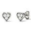 925 Sliver/14K/18K White Gold 2.0mm Round Moissanite Diamond Heart Shaped Stud Earrings